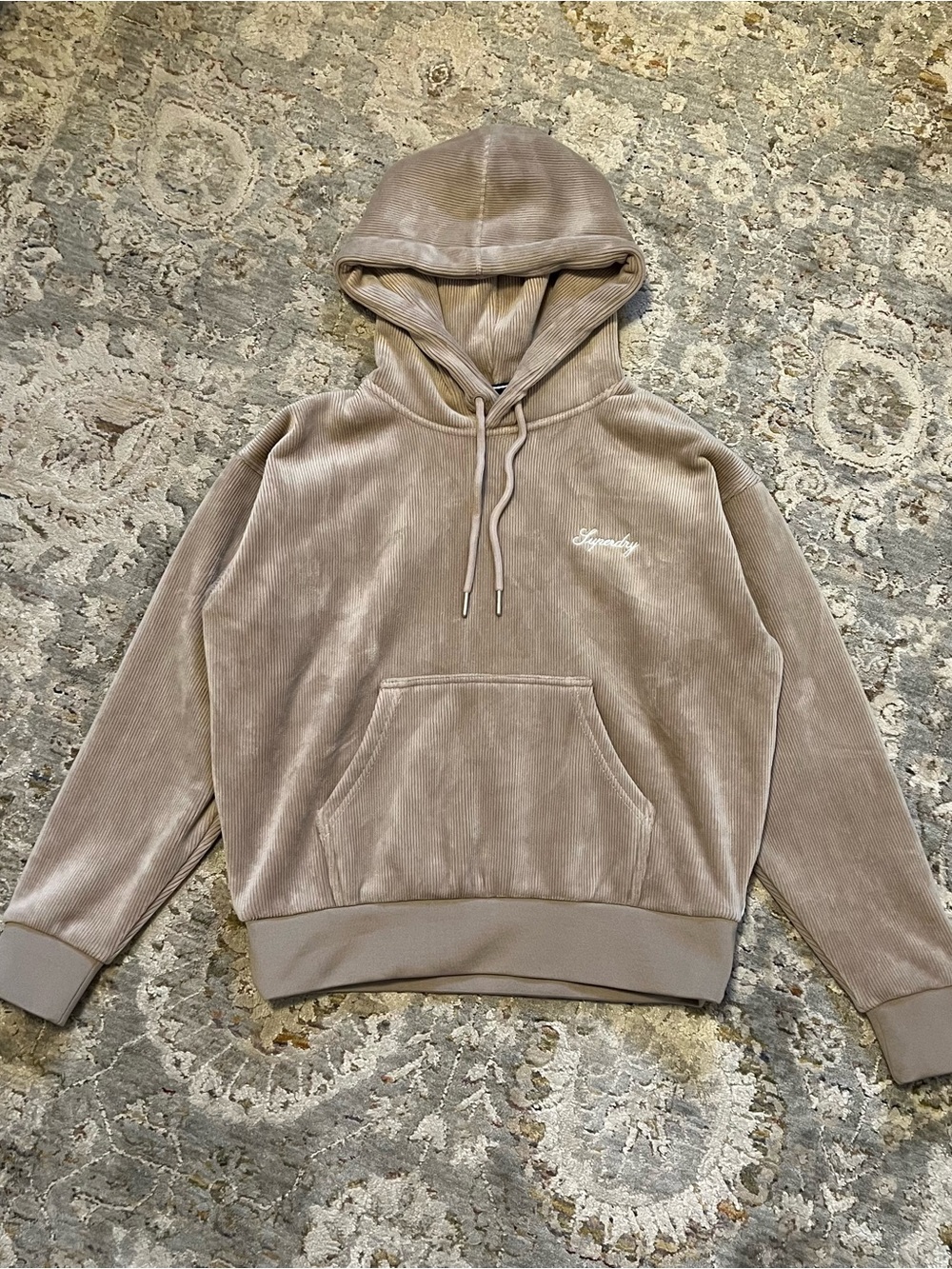 Superdry Drop Needle Velour Boxy Hoodie